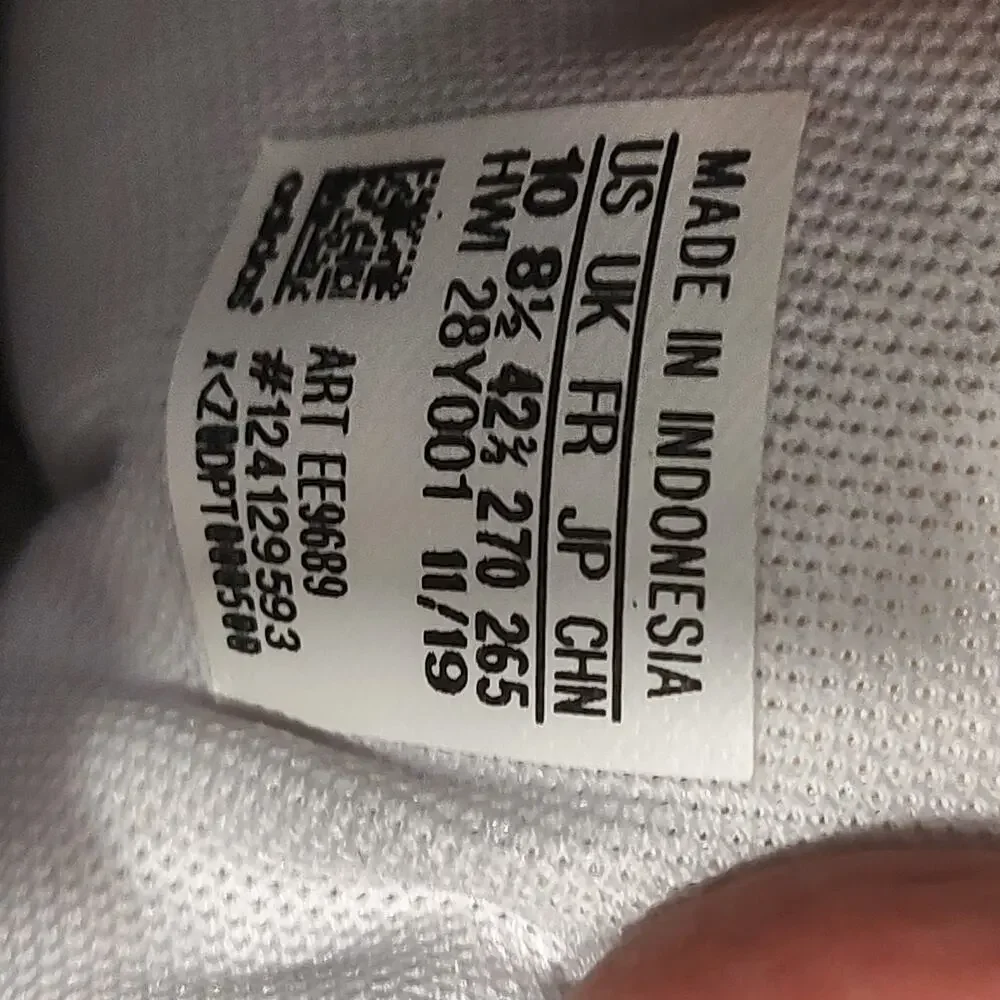 Adidas White An Silver Sneakers Size 10 EE9689